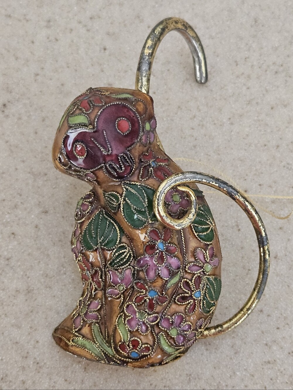12 DRANSFIELD & ROSS MONKEY CLOISONNE CURTAIN PANEL DRAPERY SHOWER CURTAIN RINGS